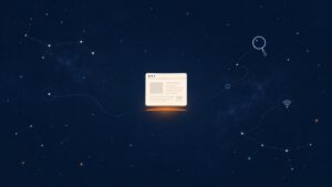 Website floating in space