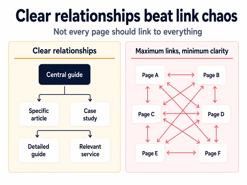 Graphic showing internal link relationships